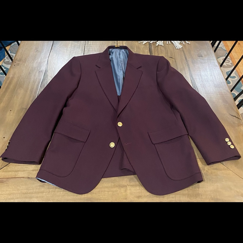 Vintage Perma-Prest Maroon Blazer 44S